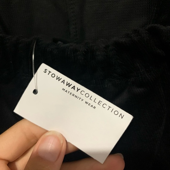 Stowaway Collection Maternity Black Cord Overalls NWT - Picture 5 of 6
